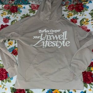 Unwell Beige Hoodie size medium Alex cooper
